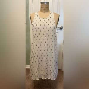 NWT Billabong Wild Sky Tank Style Swing Dress, Off White with Black Arrow Print